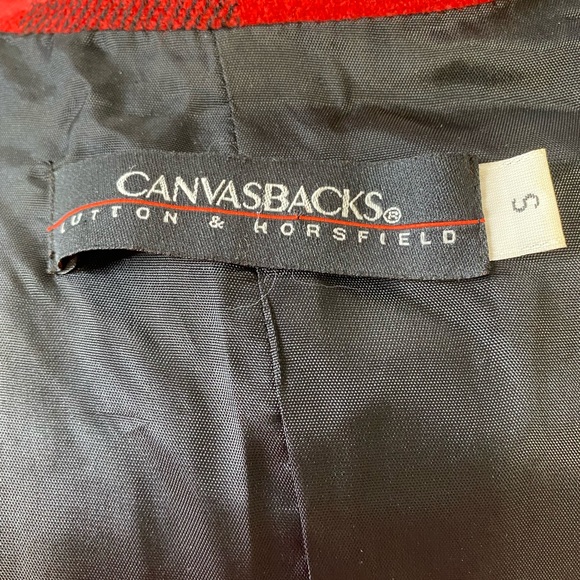 Vintage CANVASBACKS LUTTON & HORSFIELD Red Black Buffalo Plaid Jacket - S - Picture 5 of 6